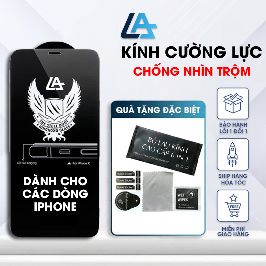 Kính Cường Lực iPhone Chống Nhìn Trộm ADL Full Màn Chống Trầy Bảo Mật Màn Hình