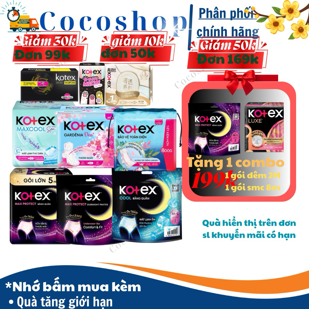 [ Kotex ]Băng vệ sinh Kotex các loại hằng ngày- ban ngày- Ban đêm