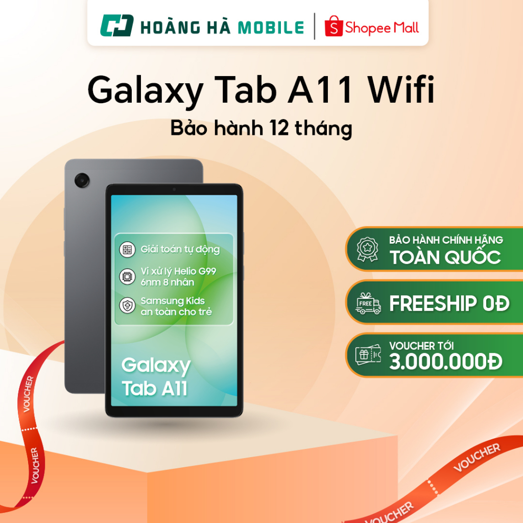 Máy tính bảng Samsung Galaxy Tab A11 Wifi 4GB/64GB - Bảo hành 12 tháng Chính hãng (Nguyên Seal chưa Active)