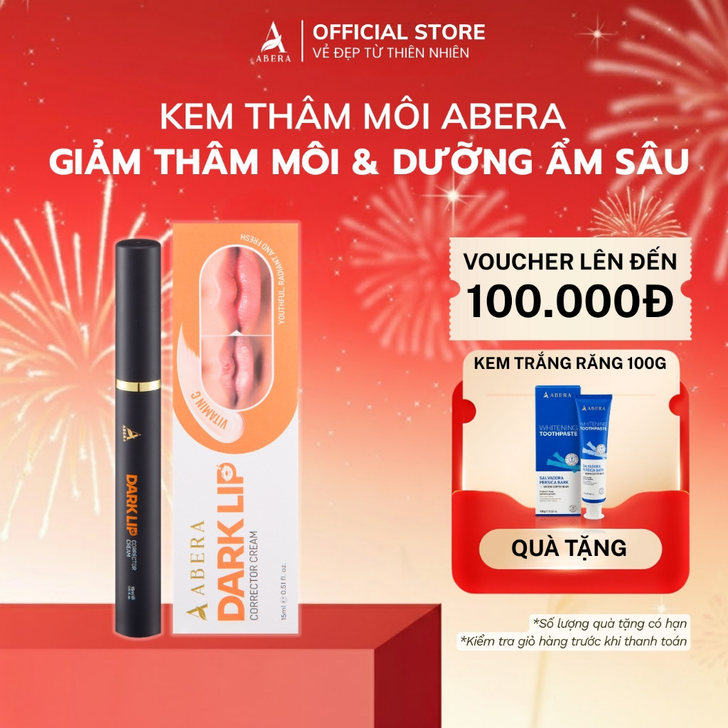 Kem Thâm Môi Abera Làm Mờ Thâm Môi Lâu Năm Dưỡng Ẩm Ngừa Khô Môi Giúp Môi Sáng Hồng Tươi Tắn 15ML