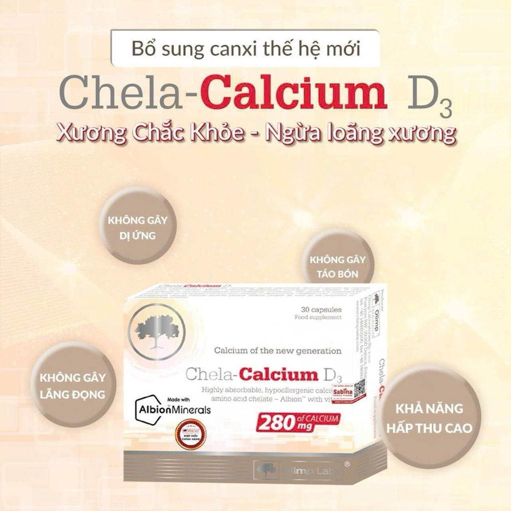 Canxi chela - calcium D3 Olimp labs - hộp 30 viên [ nhập khẩu ]