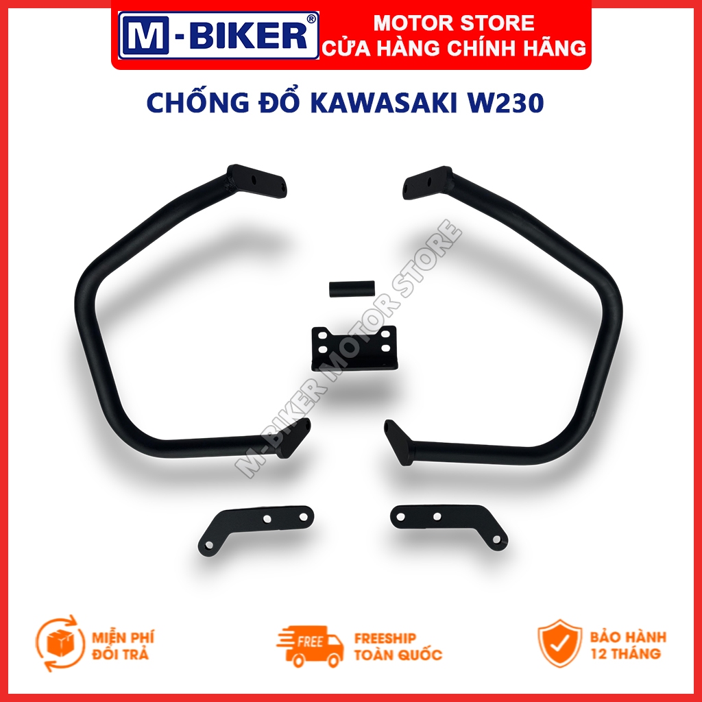 [ M-Biker ] Chống đổ W230, Khung chống đổ W230, Chống đổ mẫu phong cách Classic cho Kawasaki W230