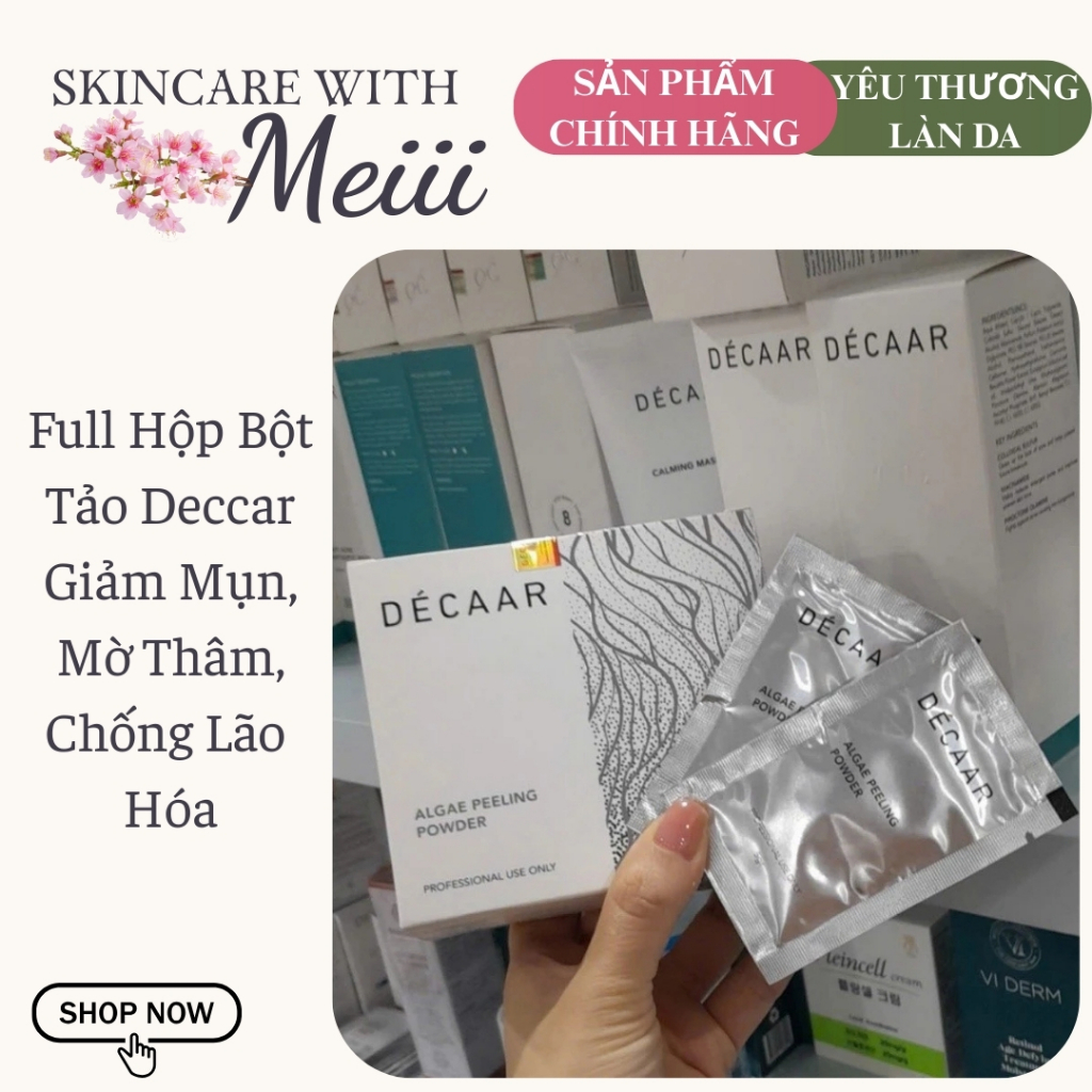 Full hộp Bột Tảo Deccar Décaar Algae Peeling Power Giảm Mụn, Mờ Thâm, Chống Lão Hóa