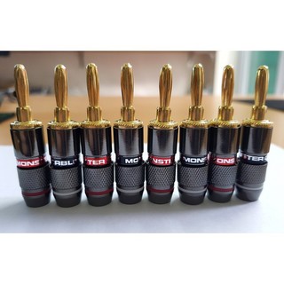 1 chiếc jack bắp chuối monster màu đỏ đen - Hàng chính hãng bh 1 tháng