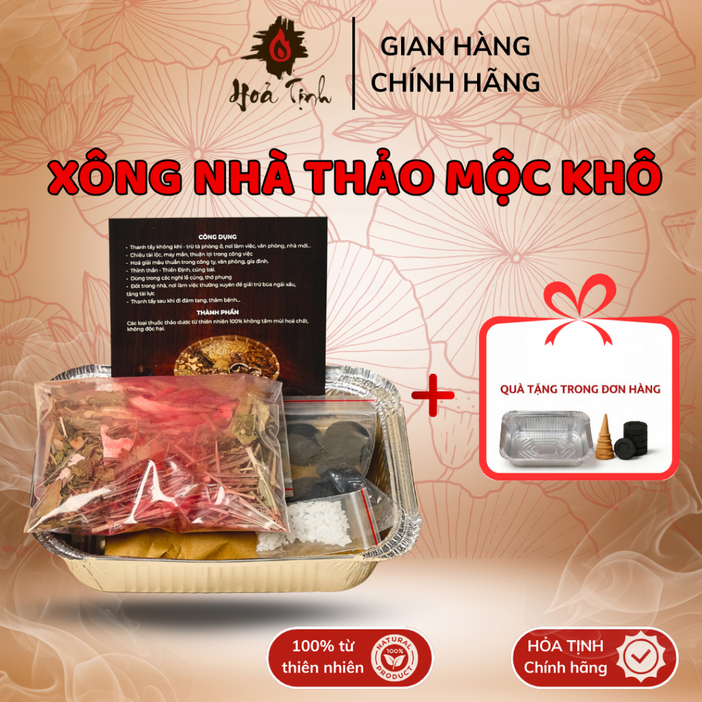 Xông nhà tẩy uế, Xông Thảo Mộc (Khô) HOẢ TỊNH Tẩy Uế, Thanh Tẩy Phong Long, Kích Tài Lộc, May Mắn