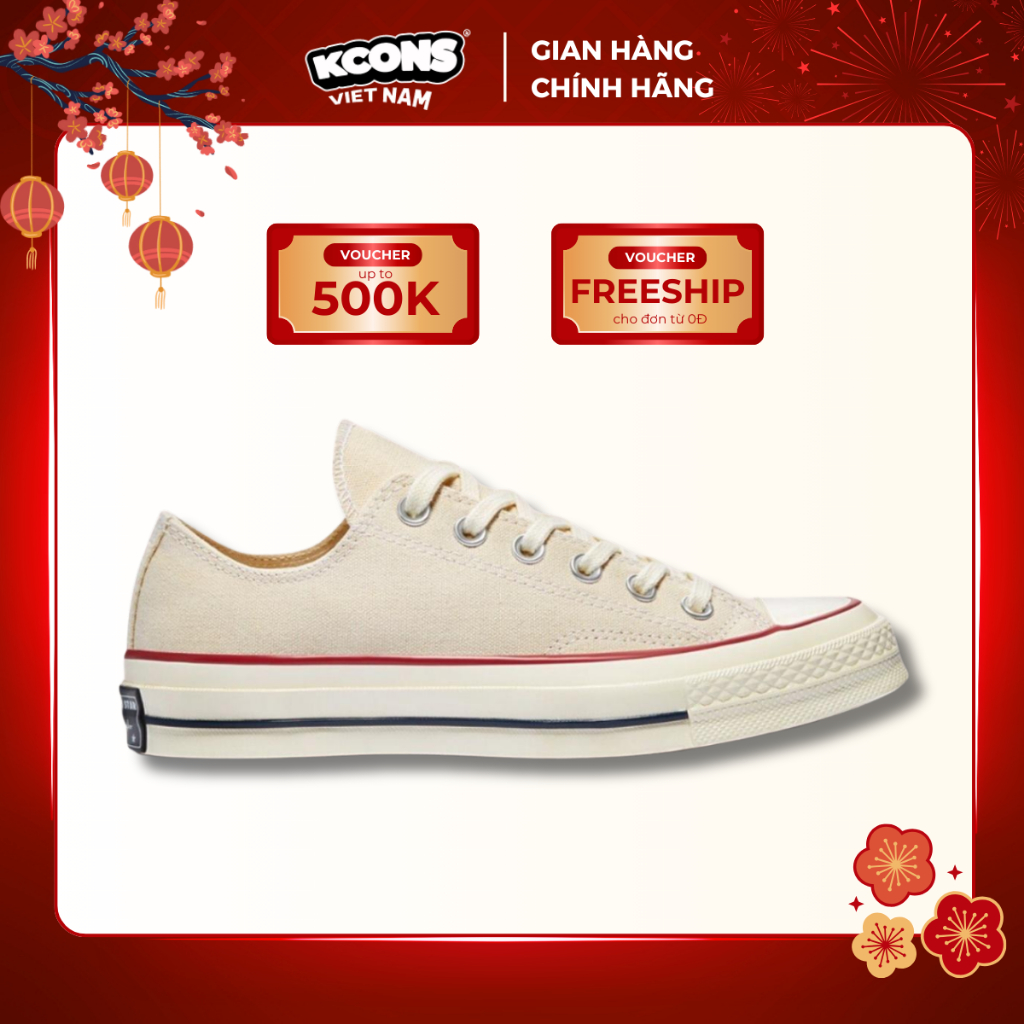 Chuck 70 Parchment Low | Giày Converse 1970s Kem Cổ Thấp Egret 162062C