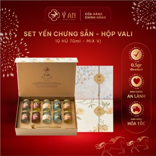 [Ý An] Set quà vali yến chưng sẵn 10 hũ 70ml quà tặng cho người thân và đối tác - Yến thật 100%
