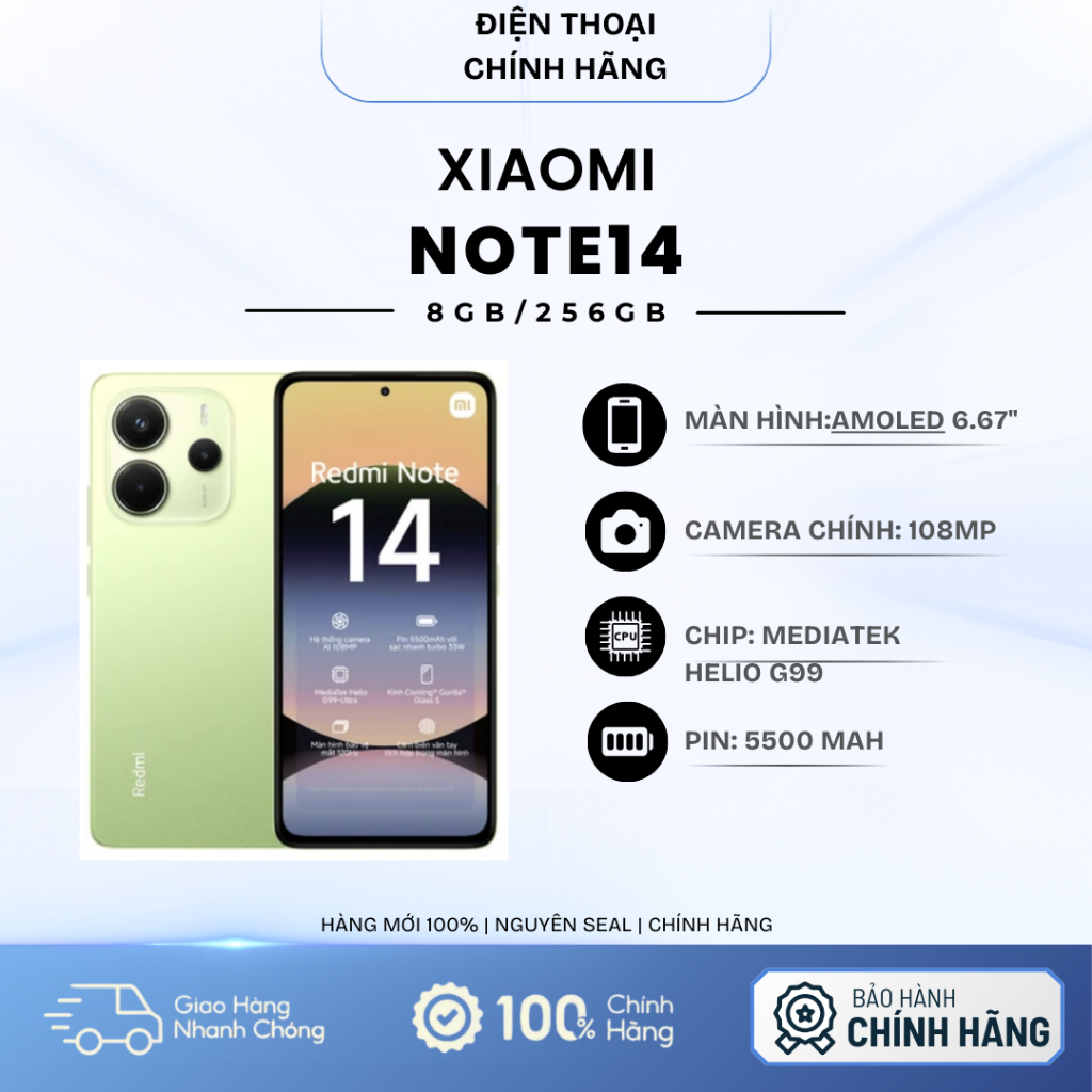 Điện thoại Xiaomi Note 14 8GB/256GB - Hàng Chính Hãng
