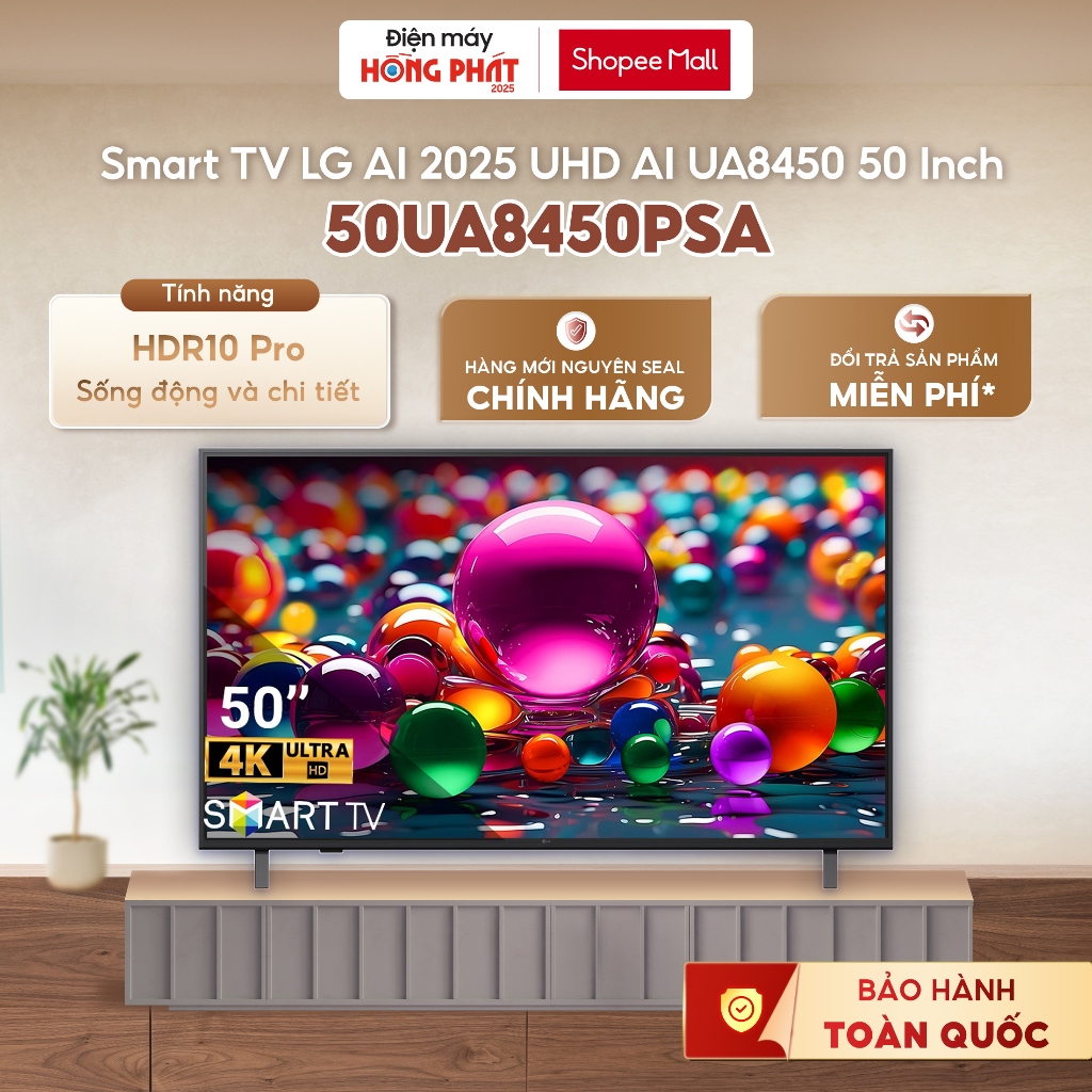 Smart TV LG AI 2025 UHD AI UA8450 50 Inch 50UA8450PSA [GIAO TOÀN QUỐC]