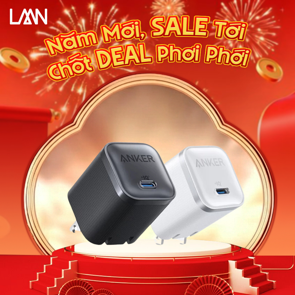 Củ sạc nhanh Anker Nano 45W USB-C cho Samsung  Iphone 15,16, 17 series/ Macbook (GaN, ActiveShield) 