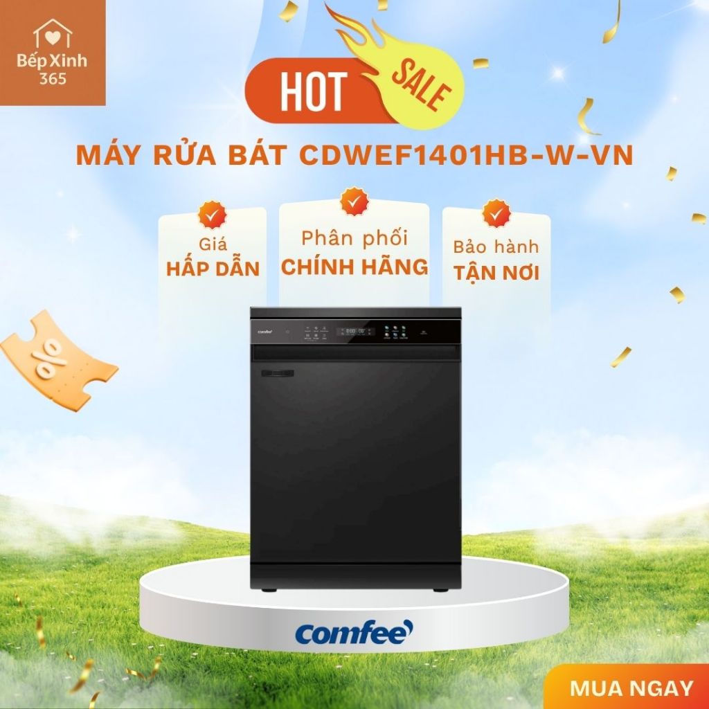 Máy rửa chén độc lập Comfee CDWEF1401HB-W-VN - Công Suất Lớn, Tiết Kiệm Điện Nước