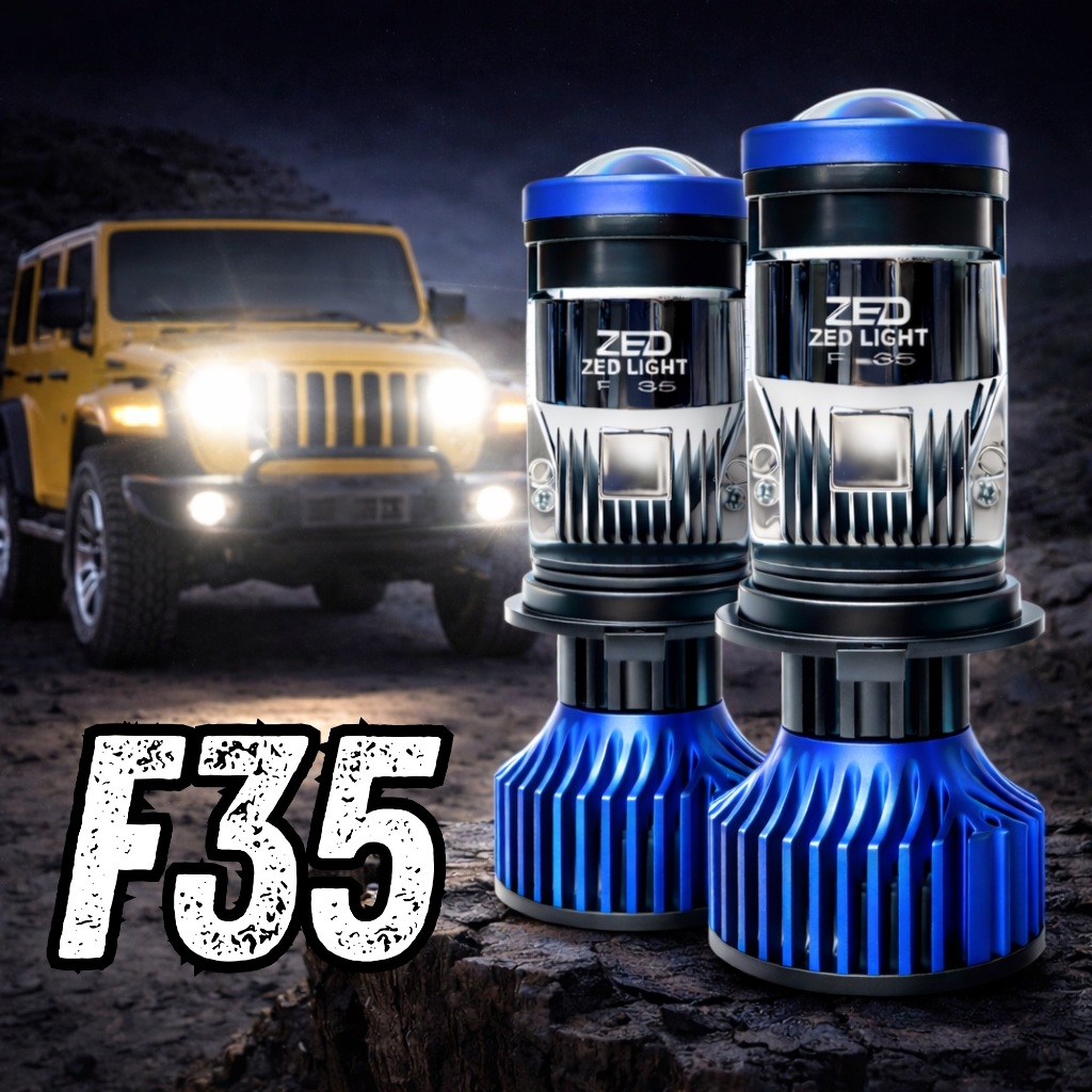 Đèn Bi Cầu F35 ZED LIGHT - 60W 12 24V DC H4 Bản Cao Cấp Chống Chói - Bảo Hành 12 Tháng