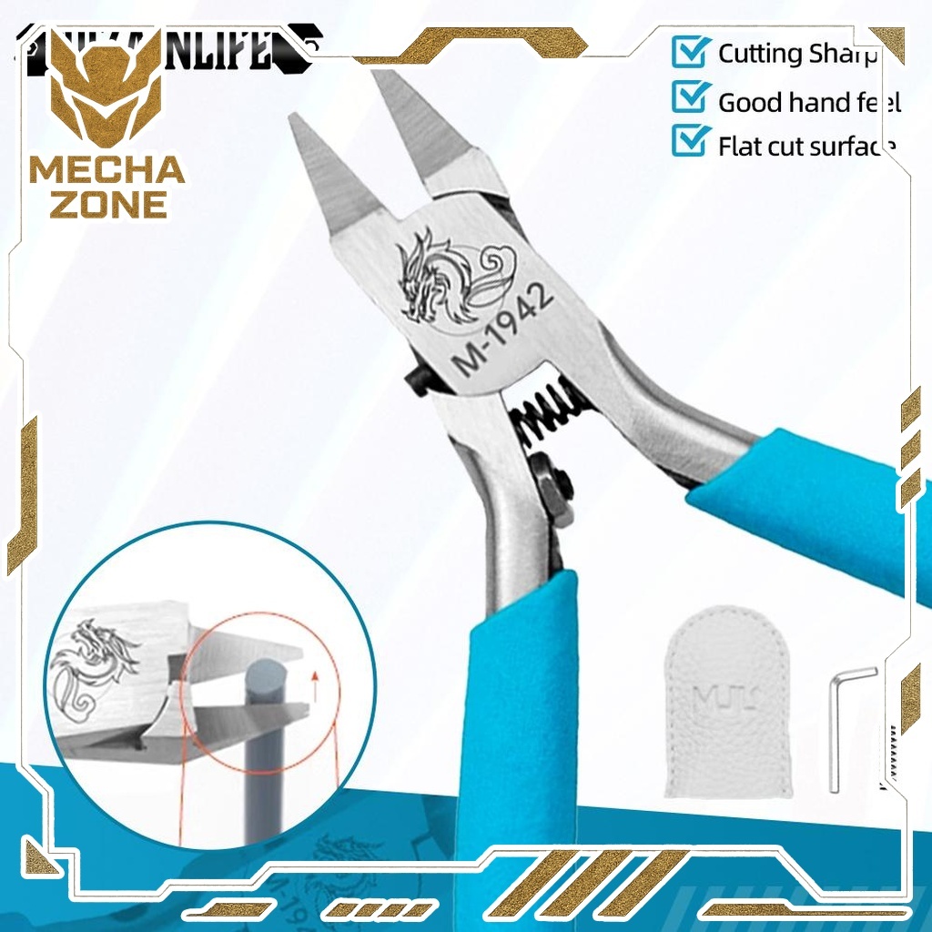 Kìm Cắt Mô Hình Một Lưỡi MJL M-1942 Siêu Bén Kèm Hộp Đựng Dầu Bảo Dưỡng Khăn Lau Cho Gundam Model Ki