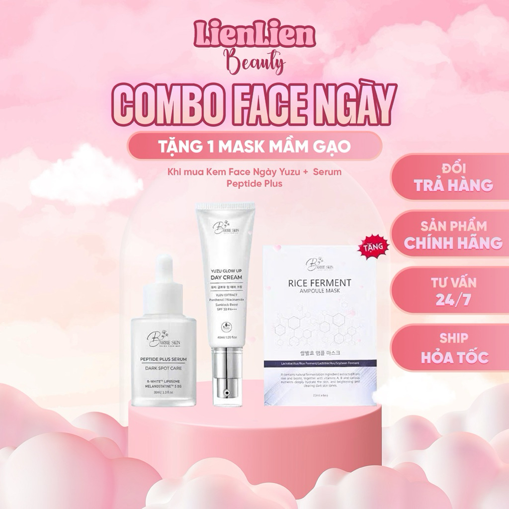 [TẶNG QUÀ] COMBO KEM FACE + SERUM PEPTIDE BARBIE SKIN GIÚP DA TRẮNG HỒNG, SÁNG BÓNG
