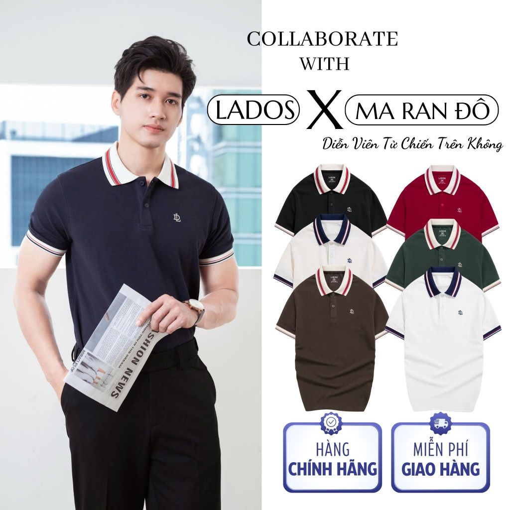 Áo thun polo ngắn tay thun cá sấu nam LADOS-9190 cổ phối bo chun form basic sang trọng thanh lịch | BigBuy360 - bigbuy360.vn