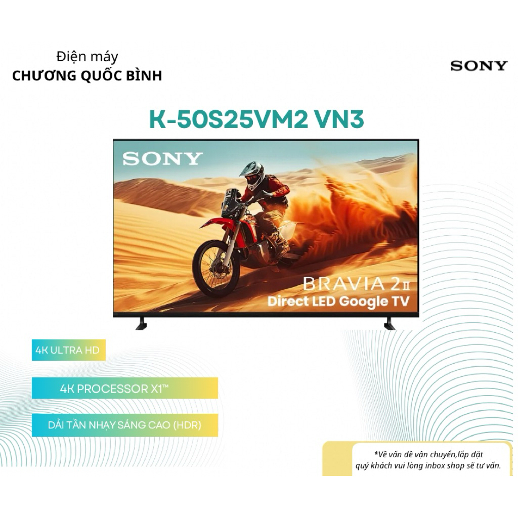 Tivi Sony Google TV LED 4K 50 inch BRAVIA 2 II K-50S25VM2