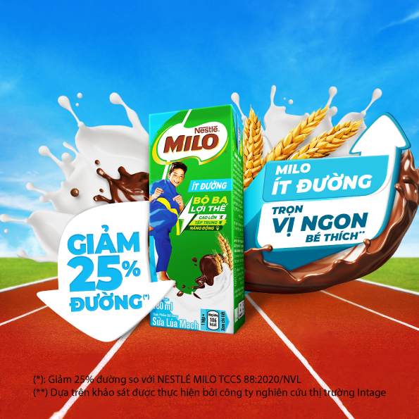 Thùng Sữa lúa mạch Nestle MILO ít đường (48 Hộp x 180ml) | BigBuy360 - bigbuy360.vn