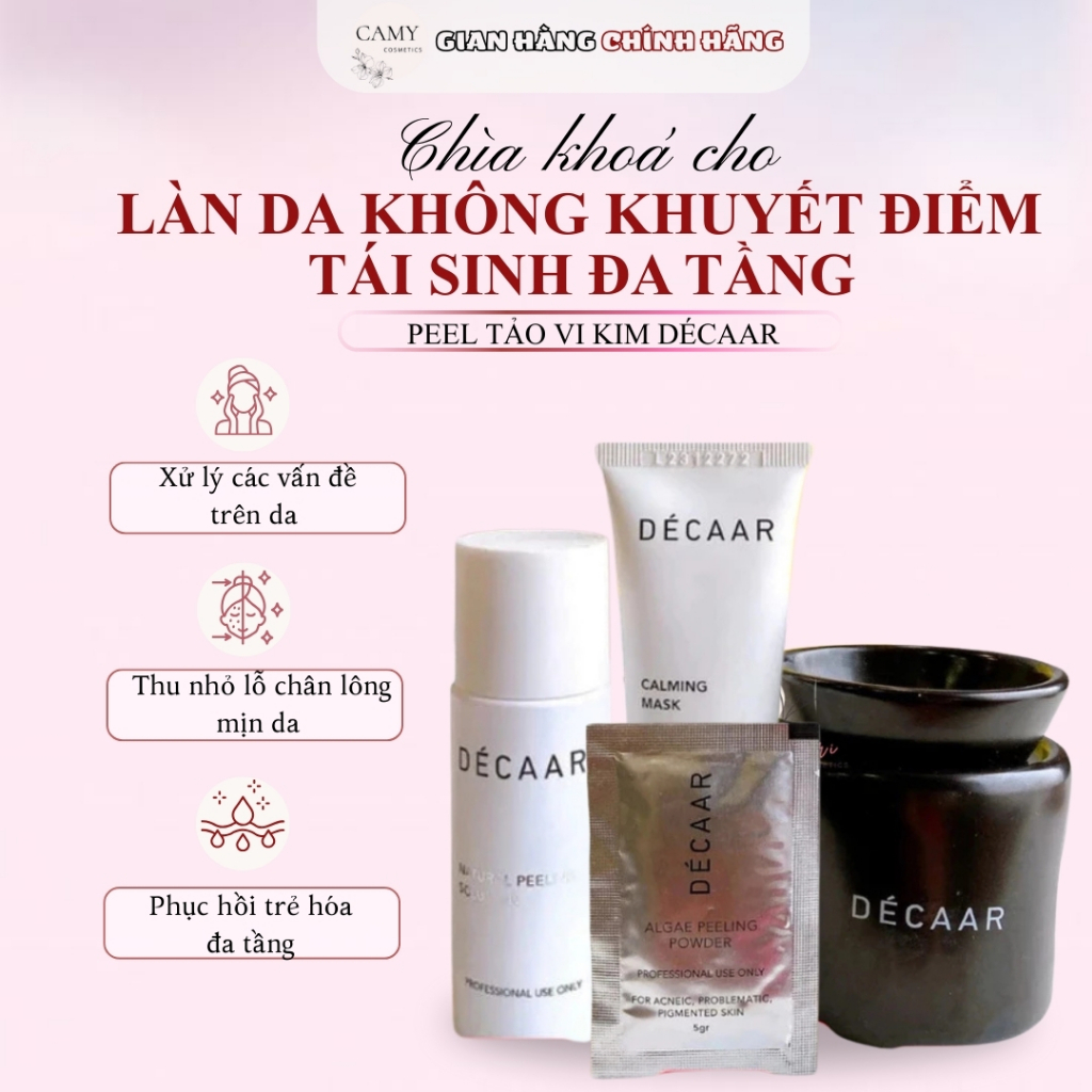 Set Peel Tảo Décaar Algae Peeling Power Giảm Mụn, Mờ Thâm, Chống Lão Hóa