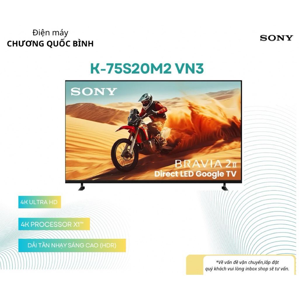 Tivi Sony Google TV LED 4K 75 inch BRAVIA 2 II K-75S20M2 VN3