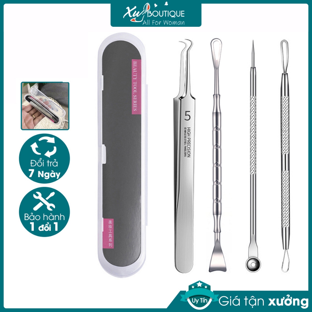 Bộ Que Nặn Mụn Đầu Đen, Trứng Cá, Nặn Mụn Cám Thần Thánh