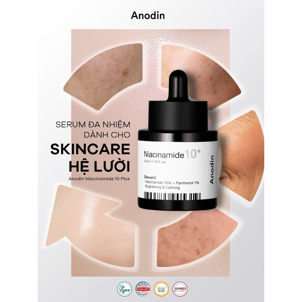 Tinh chất làm trắng da,mờ thâm nám Anodin Niacinamide 10+