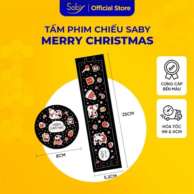 Tấm phim chiếu Saby hình Merry Christmas dùng cho đèn chiếu sao Saby,quà tặng giáng sinh noel