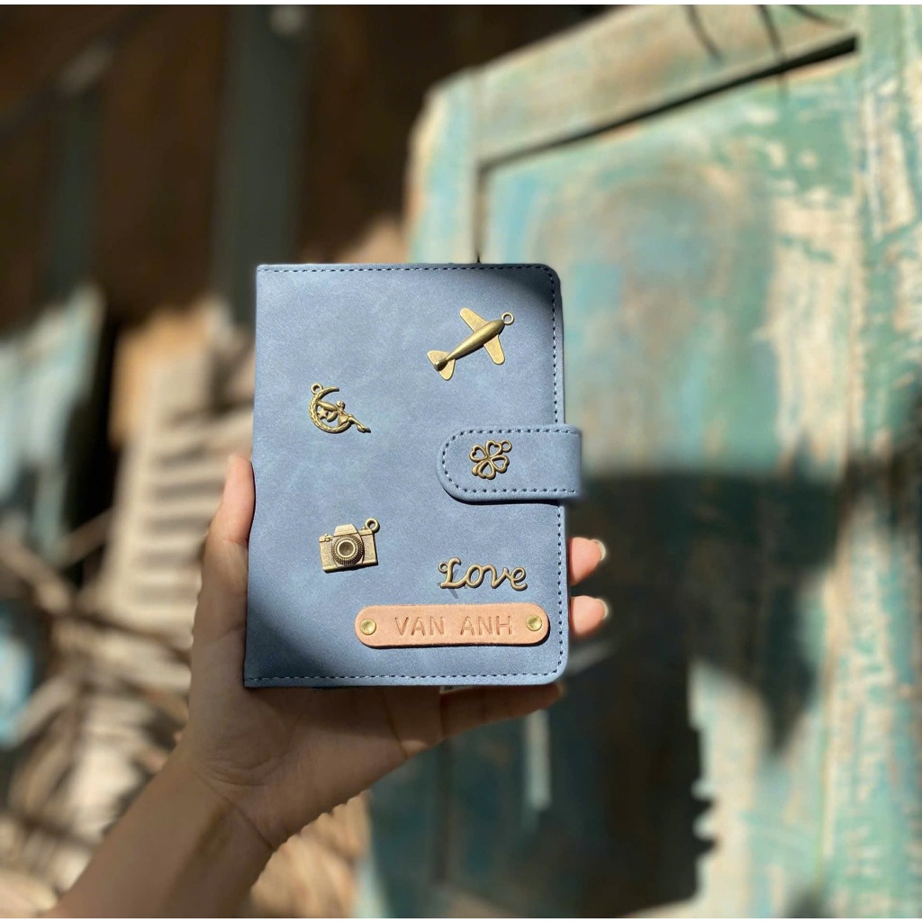 [Mẫu mới, nhiều màu, nhiều charm] Bao Da Hộ Chiếu Passport Cover Handmade Ví Đựng Passport Vintage Khắc Tên Theo Yêu Cầu