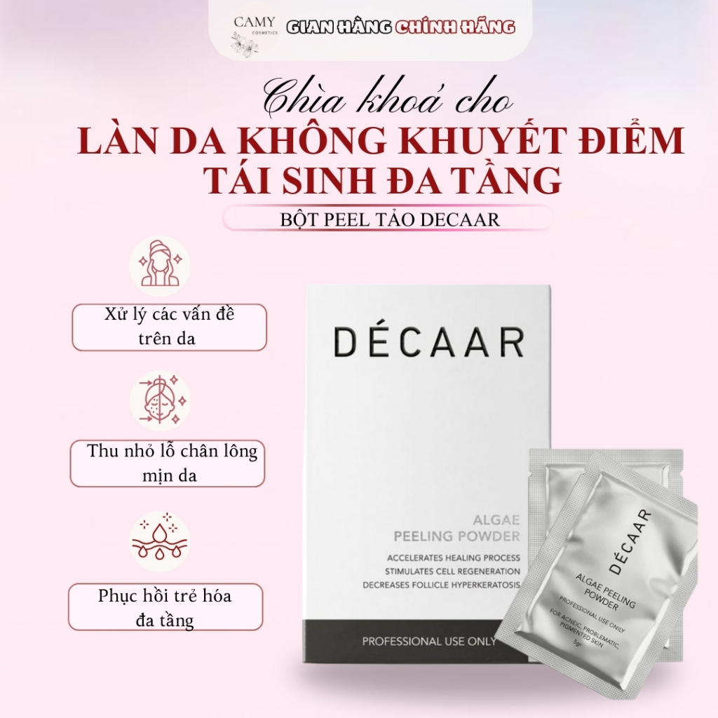 [Công ty] Full hộp Bột Tảo Deccar Décaar Algae Peeling Power Giảm Mụn, Mờ Thâm, Chống Lão Hóa