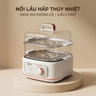 Nồi lẩu hấp thủy nhiệt Mishio MK382 khay hấp inox 304