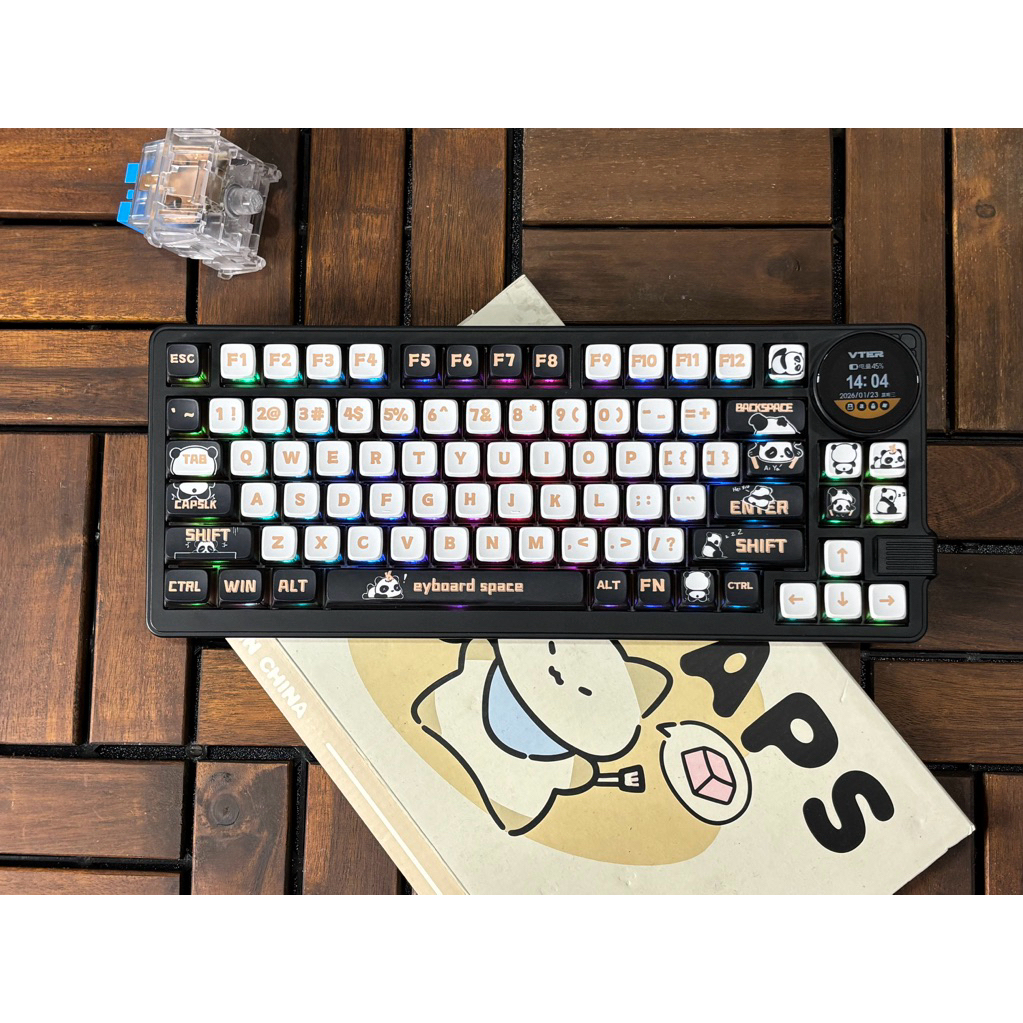 Bàn phím cơ Feker K75 3 Mode / Led Rgb / Mạch xuôi / Màn Hình led / Núm tùy chỉnh Đã mod Tungcustom