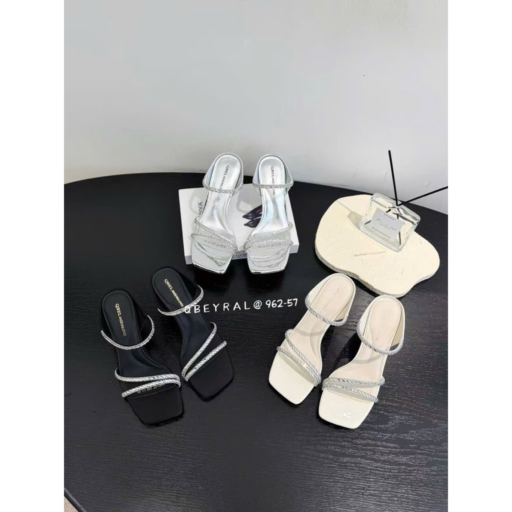 GUỐC QUAI MẢNH ĐÍNH ĐÁ QBEYRAL GÓT CAO 7cm