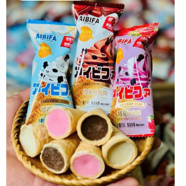 0.5Kg Bánh Ốc Quế Giòn Nhân Kem Sữa AIBIFA