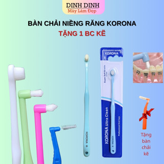 Bàn chải niềng răng, bàn chải đầu nhỏ KORONA, bàn chải mắc cài, chải răng hàm, kẽ răng vệ sinh răng miệng răng niềng