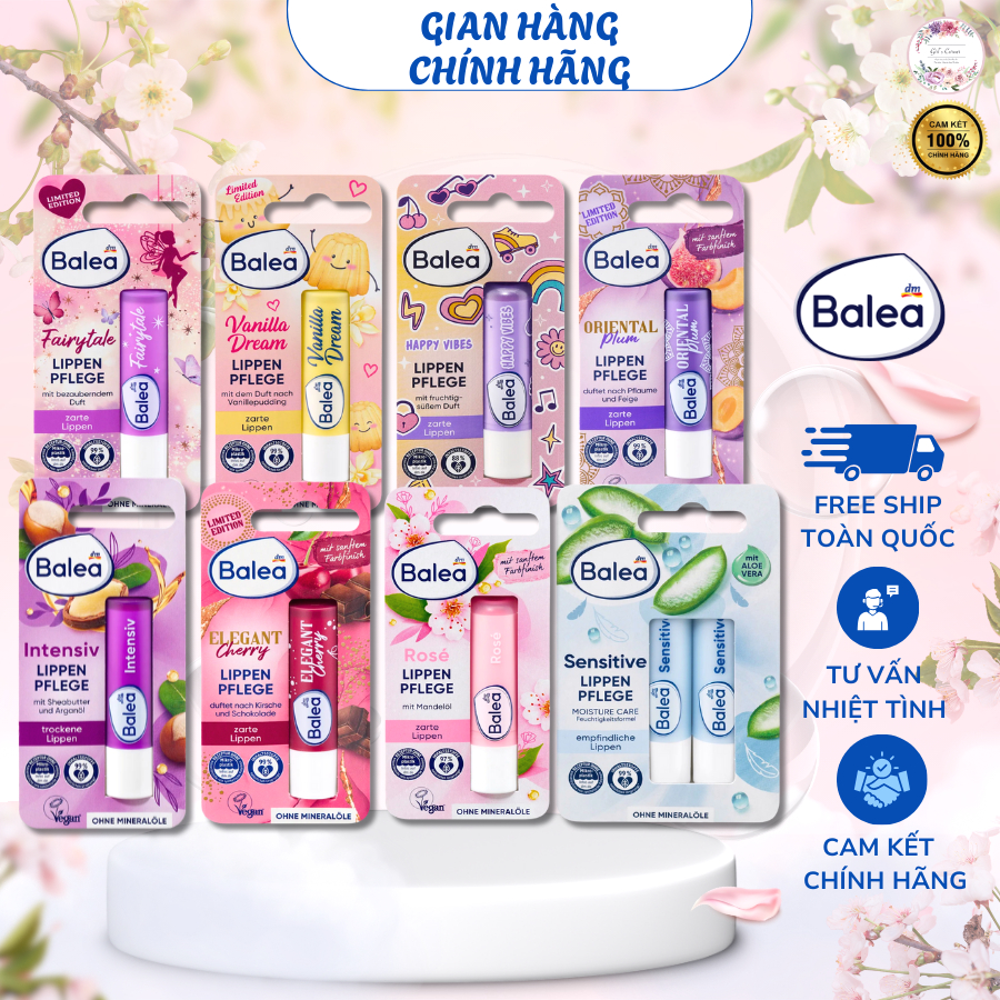 Son dưỡng môi Balea nội địa Đức 4.8g giúp môi mềm mịn, căng bóng, son dưỡng Balea