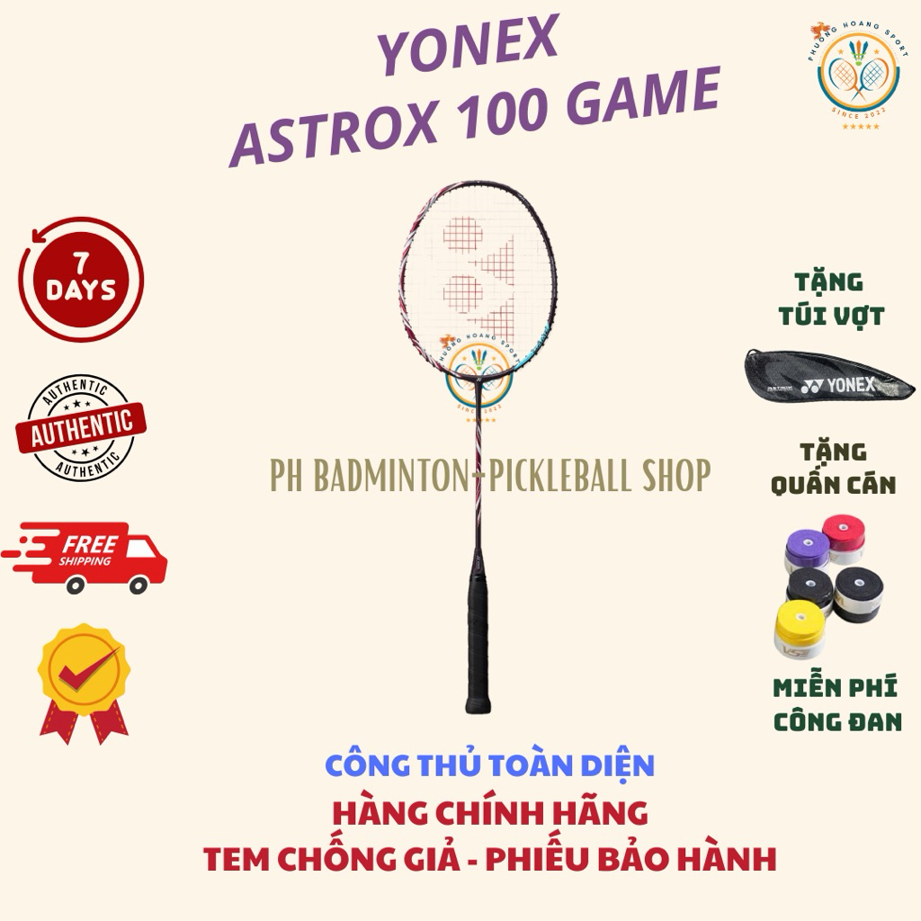 HOẢ TỐC [Đan cước+Tặng túi-Quấn] Vợt Cầu Lông Yonex Astrox 100 Kurenai Game Chính Hãng