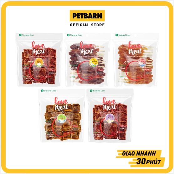 Bánh Thưởng Cho Chó Natural Core Love Meat Treats For Dog, Bít Tết Làm Từ Thịt Thật PETBARN