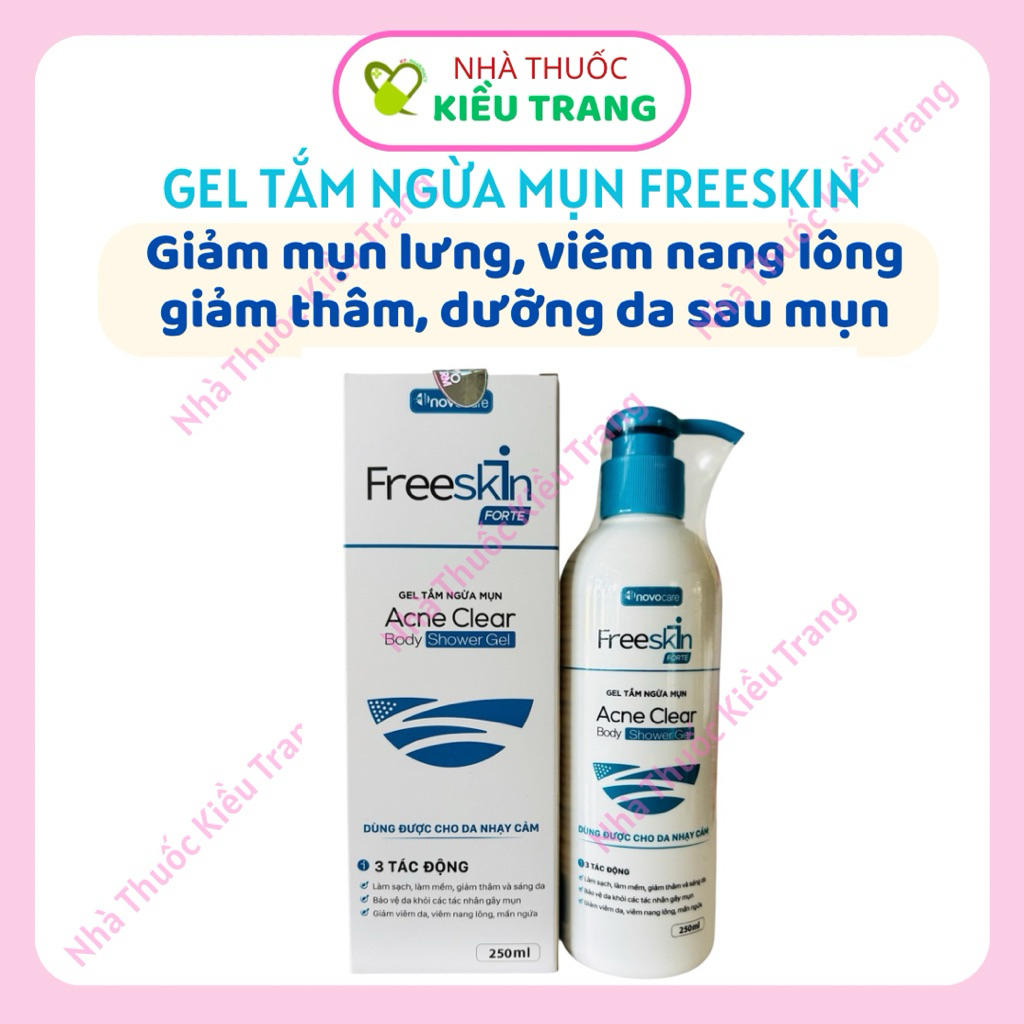 [Mẫu mới] Gel tắm Freeskin Forte / Xịt mụn Freeskin Forte