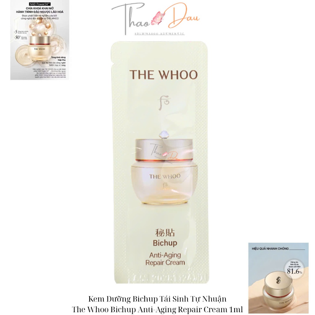 [NEW] Kem Dưỡng Bichup Tái Sinh Tự Nhuận Whoo Bichup Anti-Aging Repair Cream 1ml
