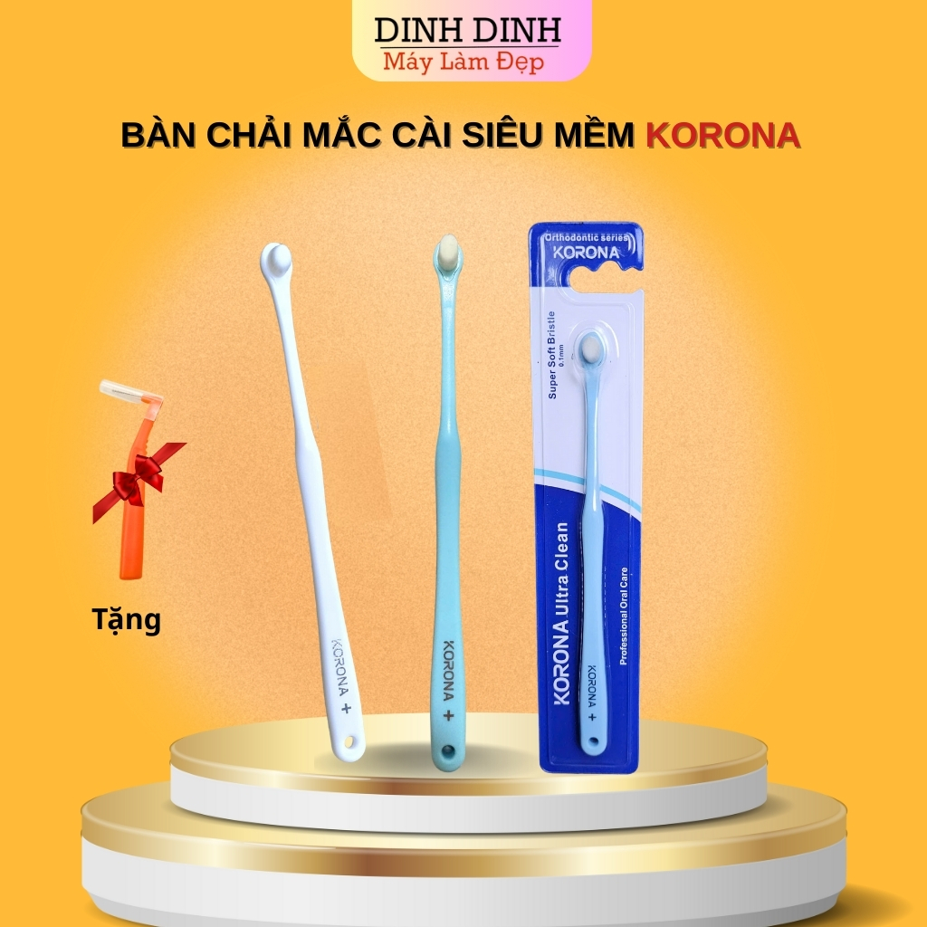 Bàn chải niềng răng siêu mềm Korona mật độ cao, bàn chải mắc cài vệ sinh răng miệng đầu nhỏ