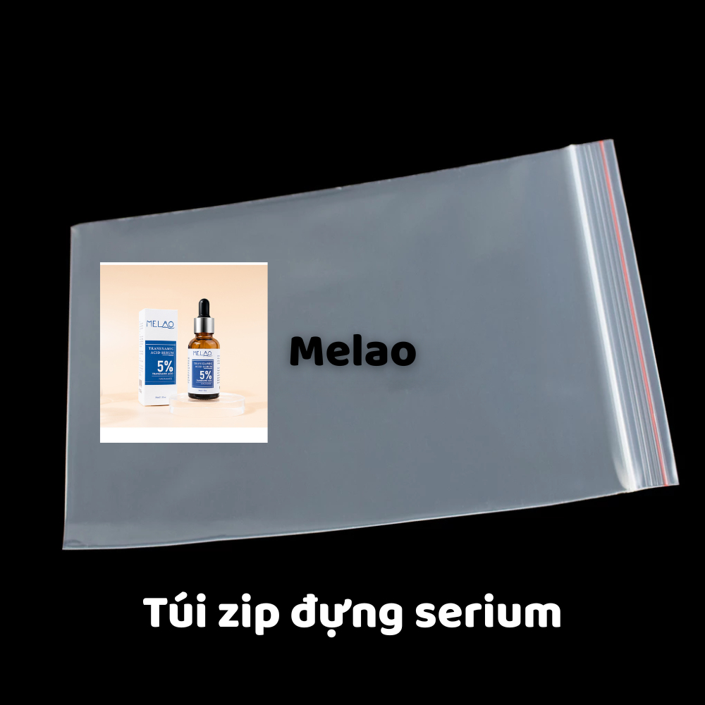 Túi zip chuyên dụng chứa Serium Tranexamic Acid 5% Melao chính hãng tinh chất ức chế melanin làm sán