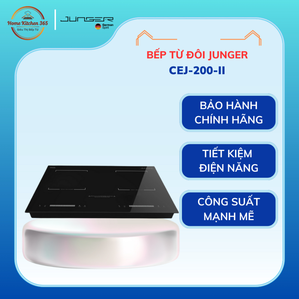 Bếp Từ Đôi Junger CEJ-200-II – Thiết Kế Sang Trọng, Hiệu Suất Mạnh Mẽ, Tiết Kiệm Điện Năng