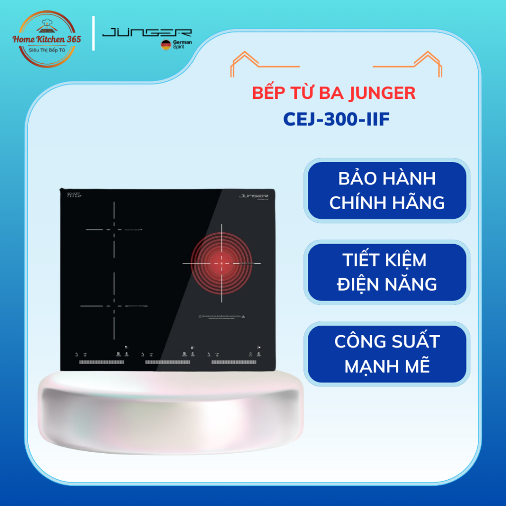 Bếp Điện Từ Ba Junger CEJ-300-IIF – Công Suất Mạnh Mẽ, Thiết Kế Sang Trọng, Chuẩn Châu Âu