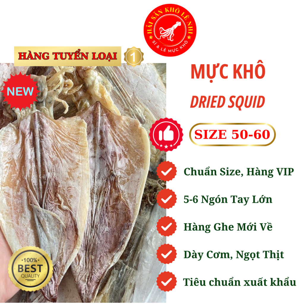 Set 33 Con Khô Mực Loại 1 Size 50-60 Chuẩn VIP Biếu Tặng