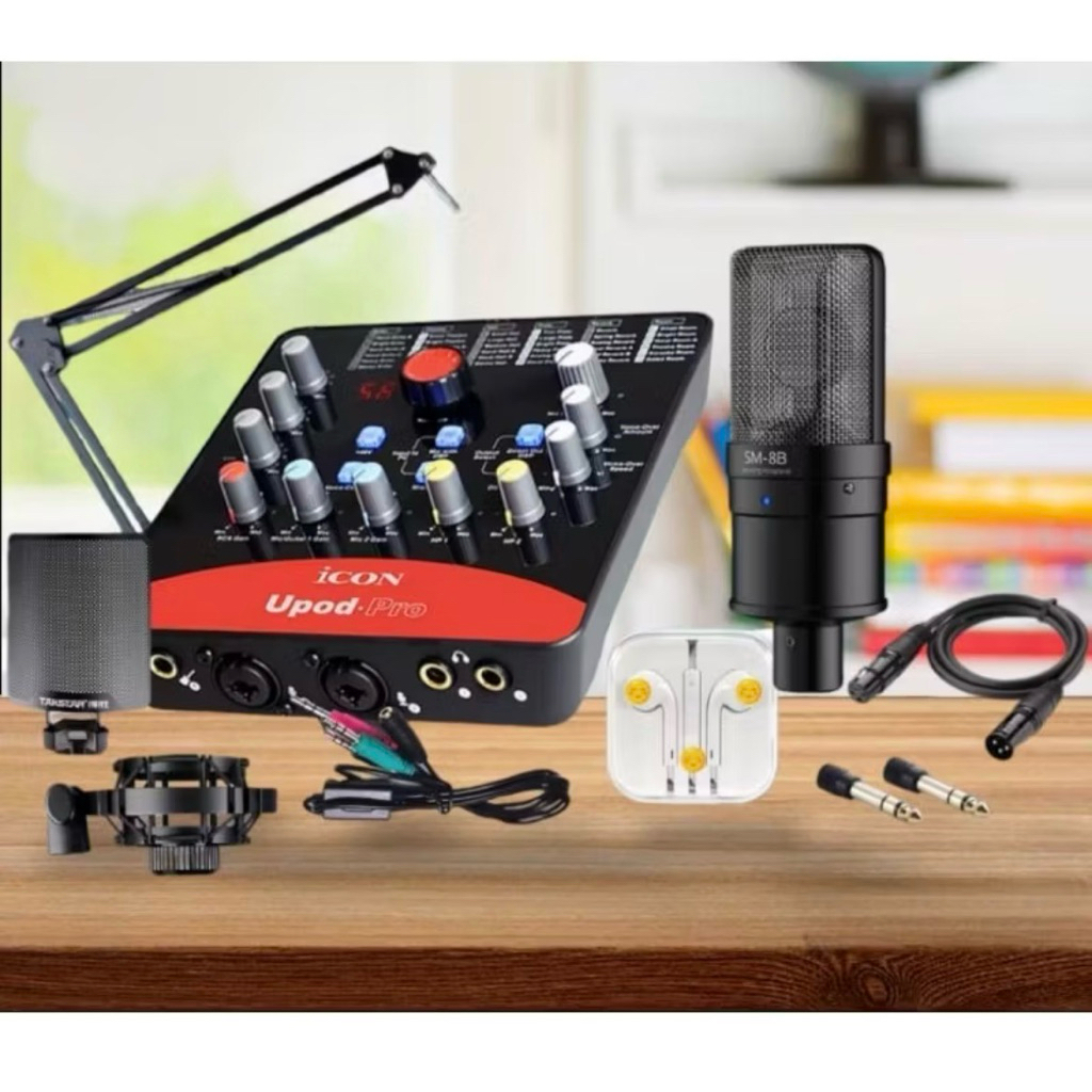 Mic Livestream | Micro thu âm Sound Card ICON UPOD PRO & Mic TAKSTAR SM8B Hát Livestream Điện Thoại 