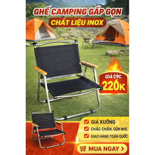 GHẾ CAMPING GẤP GỌN INOX – GỌN NHẸ, CHẮC CHẮN 🏕️