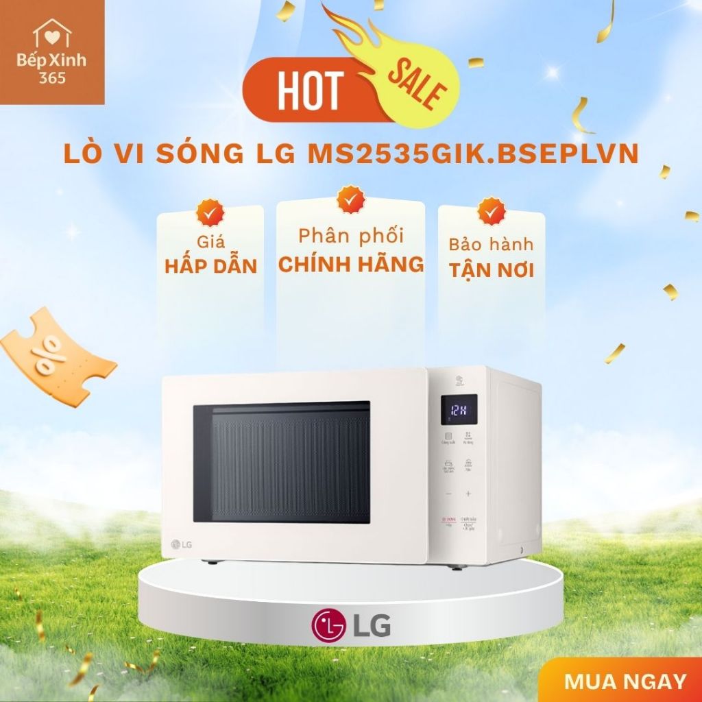 Lò Vi Sóng LG NeoChef™ 25l Inverter MS2535GIK.BSEPLVN - Nấu Nhanh, Tiết Kiệm Điện
