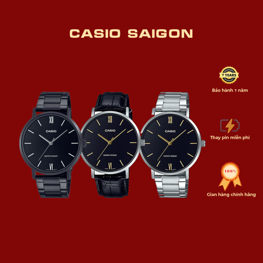 (Chính Hãng) Đồng Hồ Nam Casio MTP-VT01 Size 40mm - Bảo Hành 7 Năm