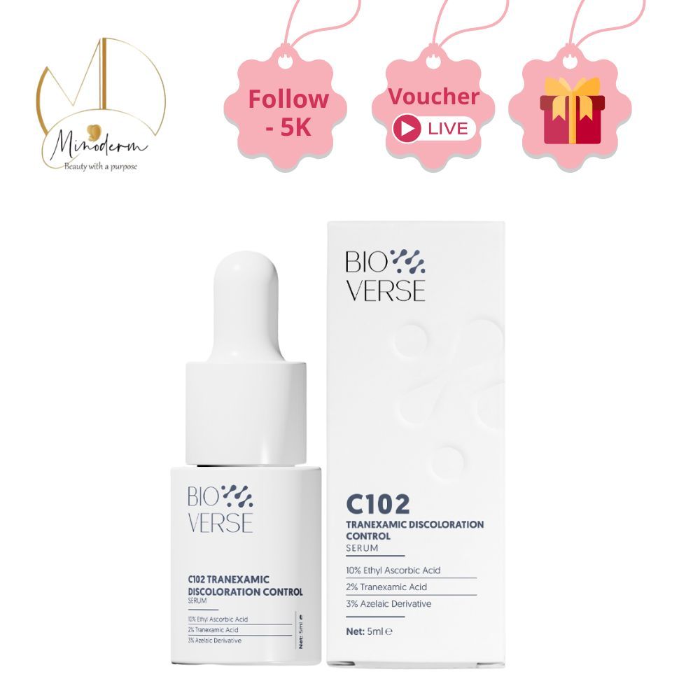 Tinh Chất Bioverse C102 Tranexamic Discoloration Control giúp sáng khỏe da, mờ thâm, hạn chế lão hóa