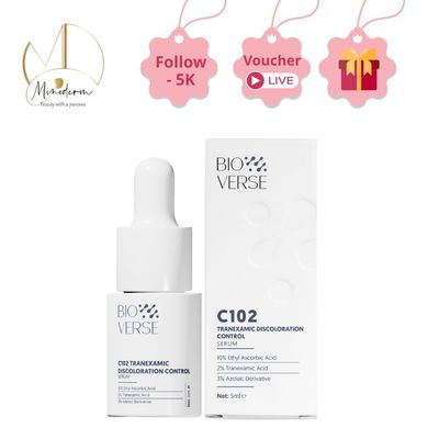 Tinh Chất Bioverse C102 Tranexamic Discoloration Control giúp sáng khỏe da, mờ thâm, hạn chế lão hóa.