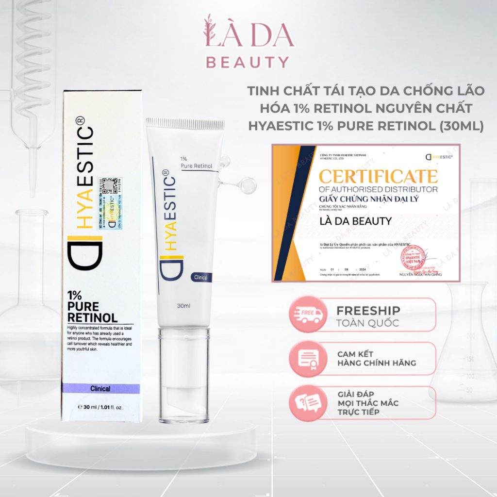 [CÔNG TY] Kem Dưỡng Retinol nguyên chất 1% Hyaestic 30ml (Bao bì mới)